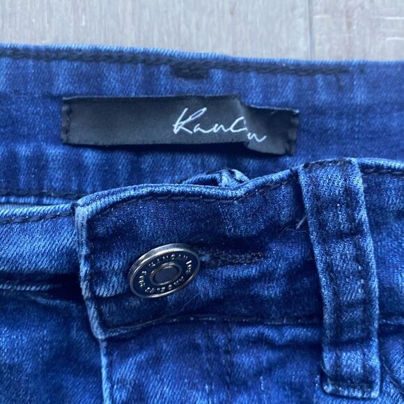 KanCan Women's Blue Denim Cut Off Estilo Shorts Sz 26 - Picture 2 of 5